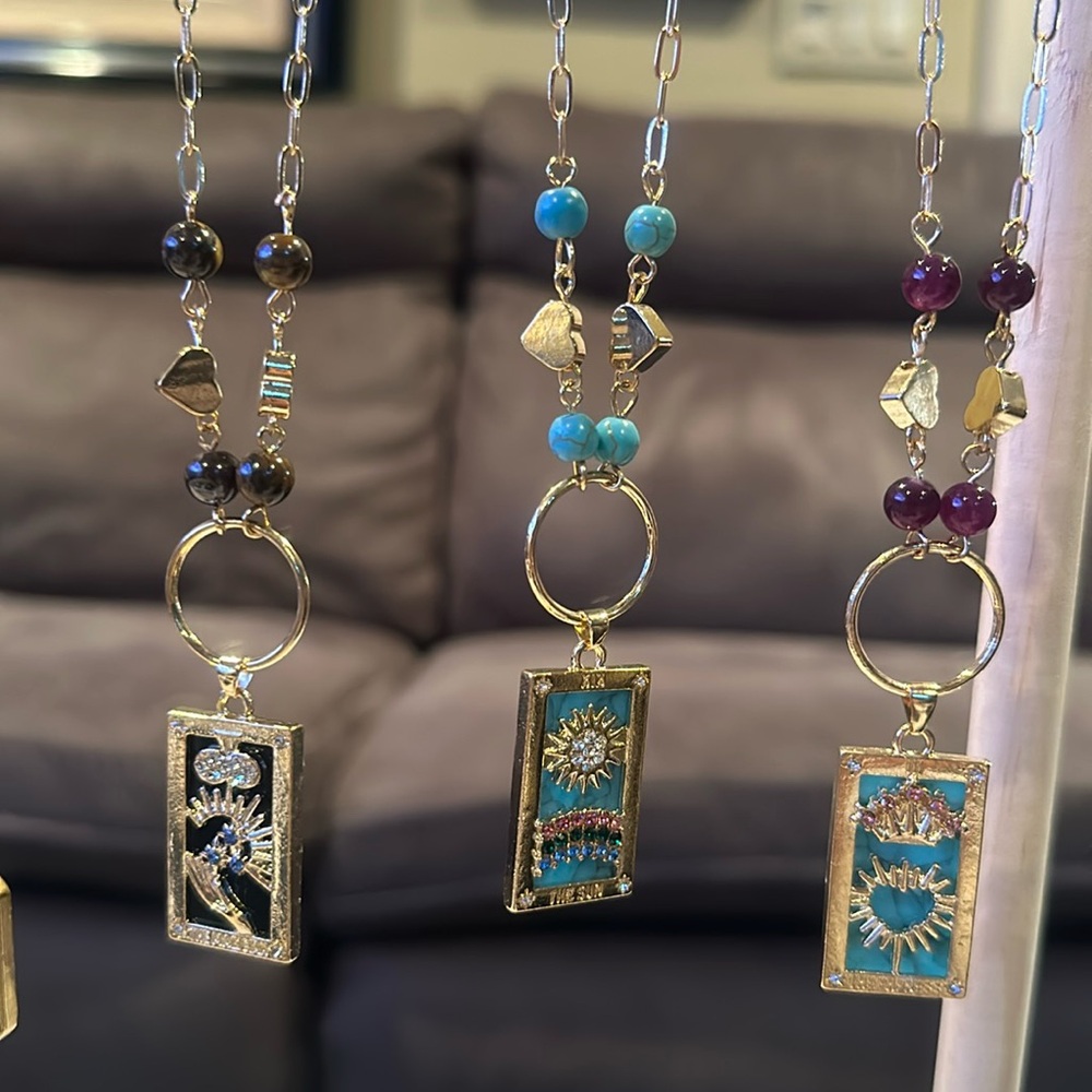 Large Charm Necklace With Center Ring